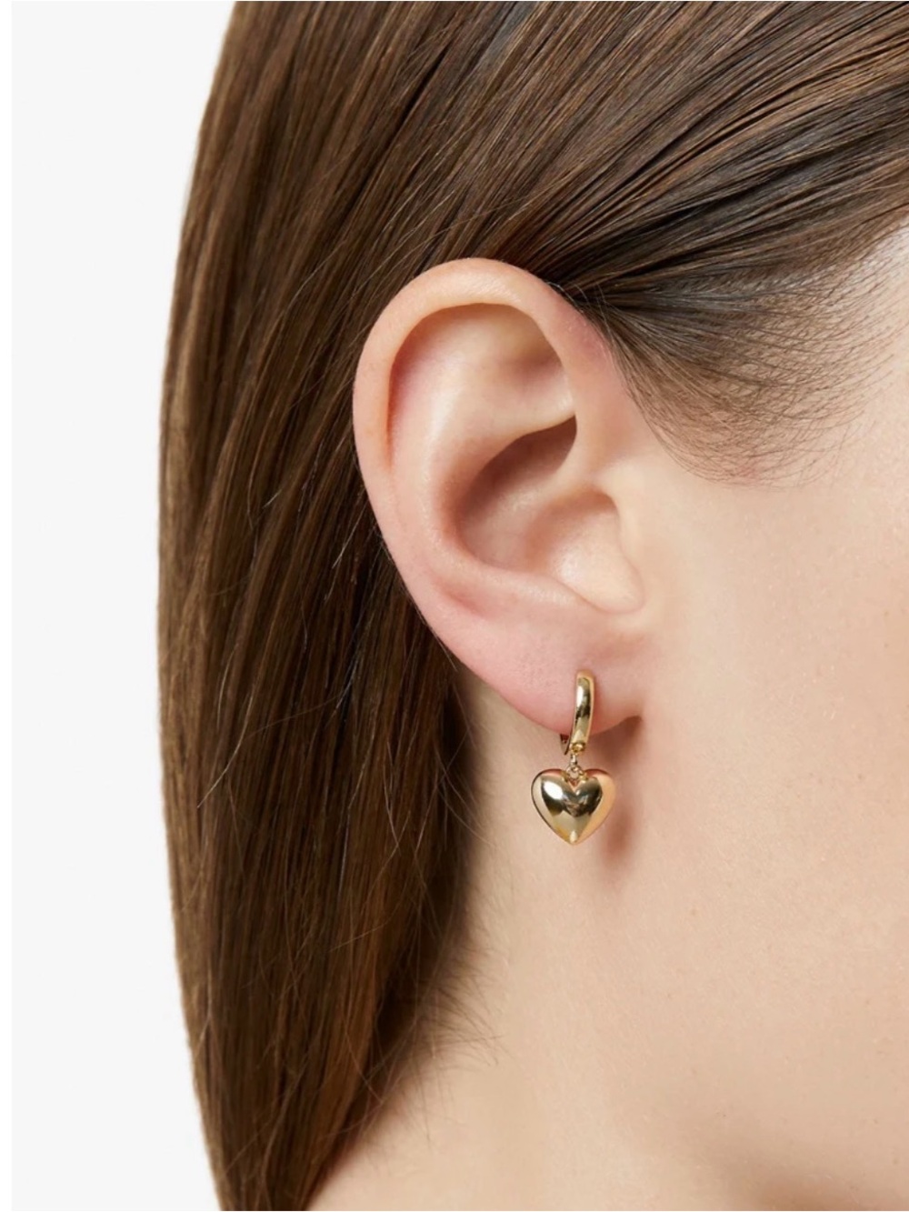 Ana Luisa Puffed Heart Hoops Gold